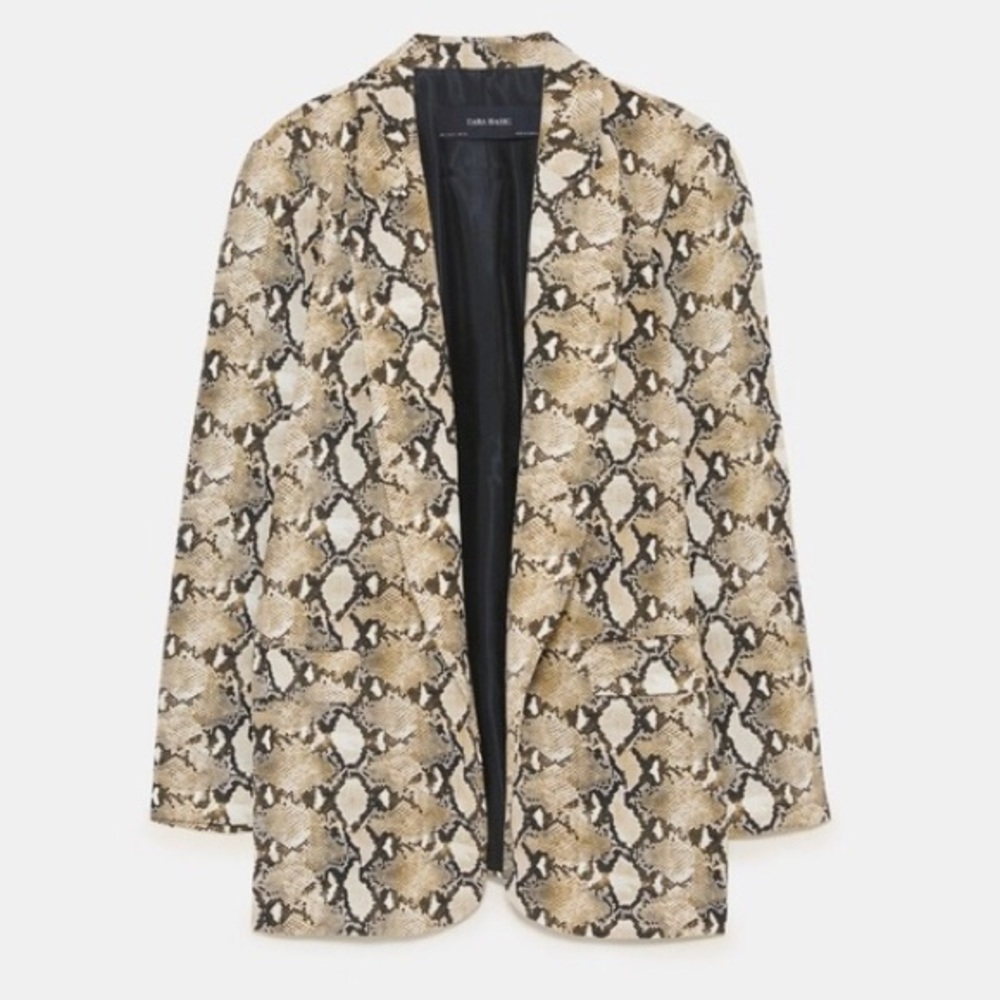 ZARA Snakeskin Print Blazer - Size XS